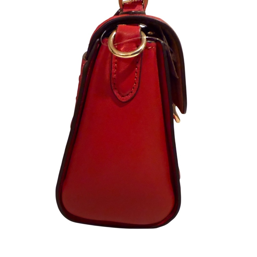 Coach Morgan Top handle Red Embossed Satchel with crossbody strap. NWT - Picture 10 of 13